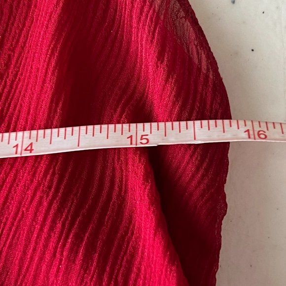 Maggy London Stunning Halter Style Midi Red Dress with Cummerbund Waist 10P - Picture 10 of 13